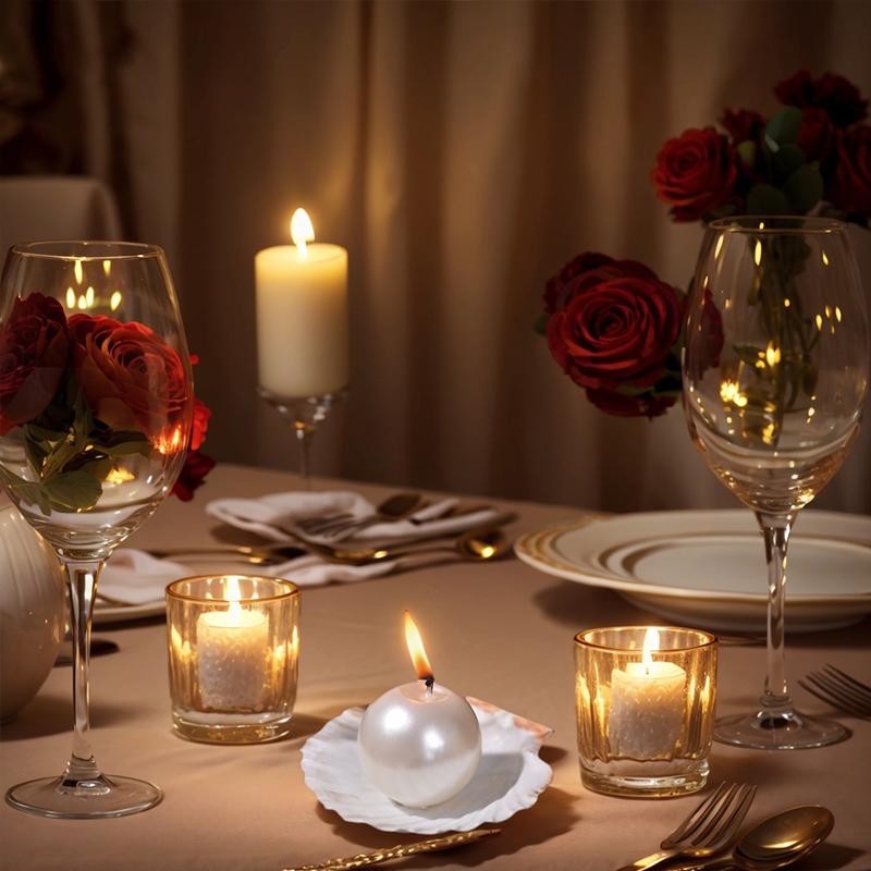1PC With Shell Tray Dinner Aromatherapy Candles Luxury White Party Pearl Scented Candle Background Props Smokeless Romantic
