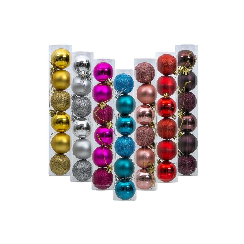 Neujahrs-Tannenbaumkugel 6-teilig Blaue Farbe Neujahrs-Tannenbaumkugel 6-teilig Kugel Blau 4 Cm