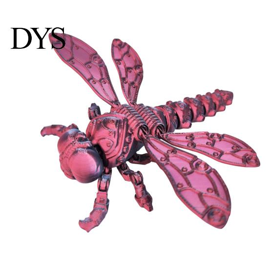 Office Desk Toys 3D Printed Dragonfly Figurine, Articulated Model with Movable Joints, Stress Relief Toy Insect Fidget for Decoration Reliever