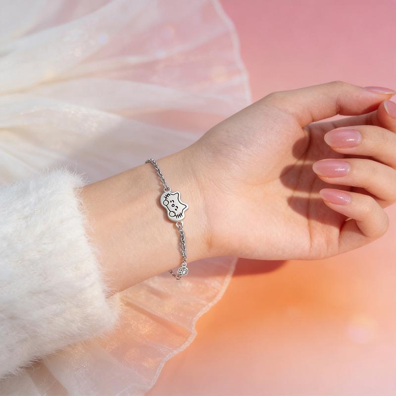 Cat and Dog Diary Couple Bracelet, a Pair of Men and Women, Light Luxury Epoxy Cat Jewelry, High-end Cat Claw Bracelet