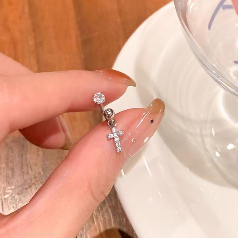 Fashion Zircon Earrings U-Shaped Ear Bone Studs For Women Exquisite Metal Jewelry Accessories