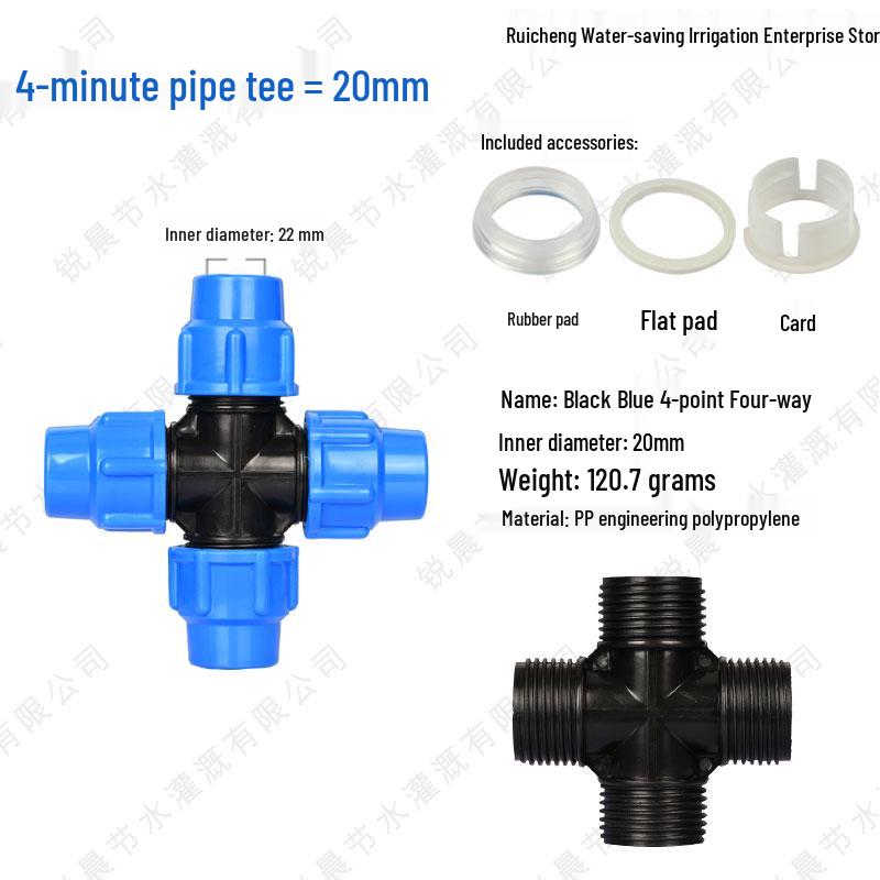 PE Pipe Quick Connect Three-Way Valve with Direct Elbow and Male/Female Threads