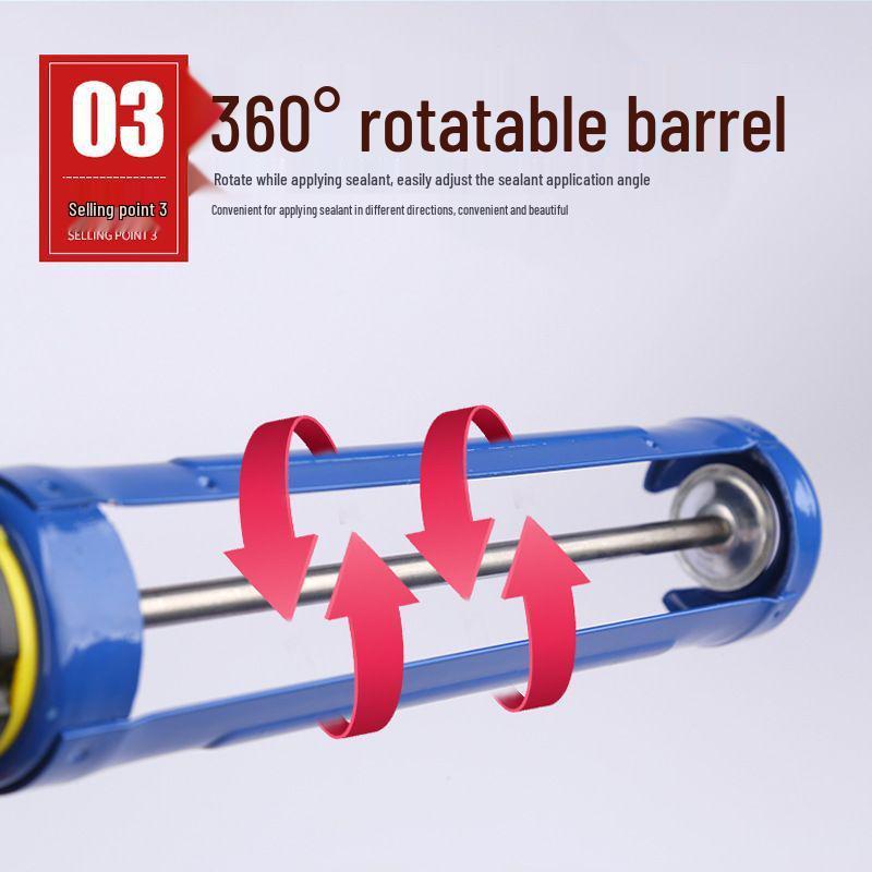 Labor-Saving Rotating Caulking Gun: Automatic Glass Glue Dispenser with Large Stroke for Hard Support