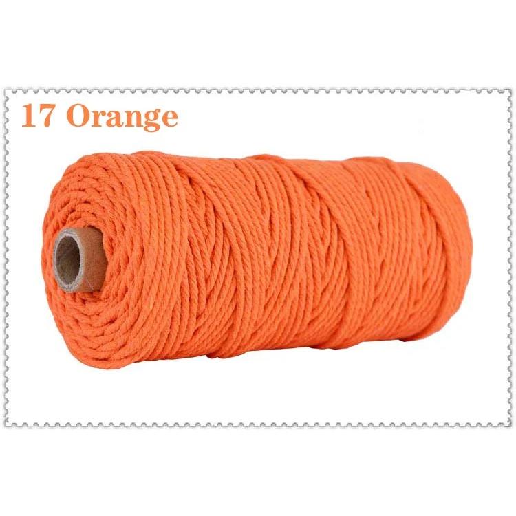 

3 мм 100% хлопковый шнур, красочная веревка ручной работы, витая веревка для макраме, сделай сам, домашние свадебные украшения, поставка, пленка, упаковка, 100 м 3.02mm