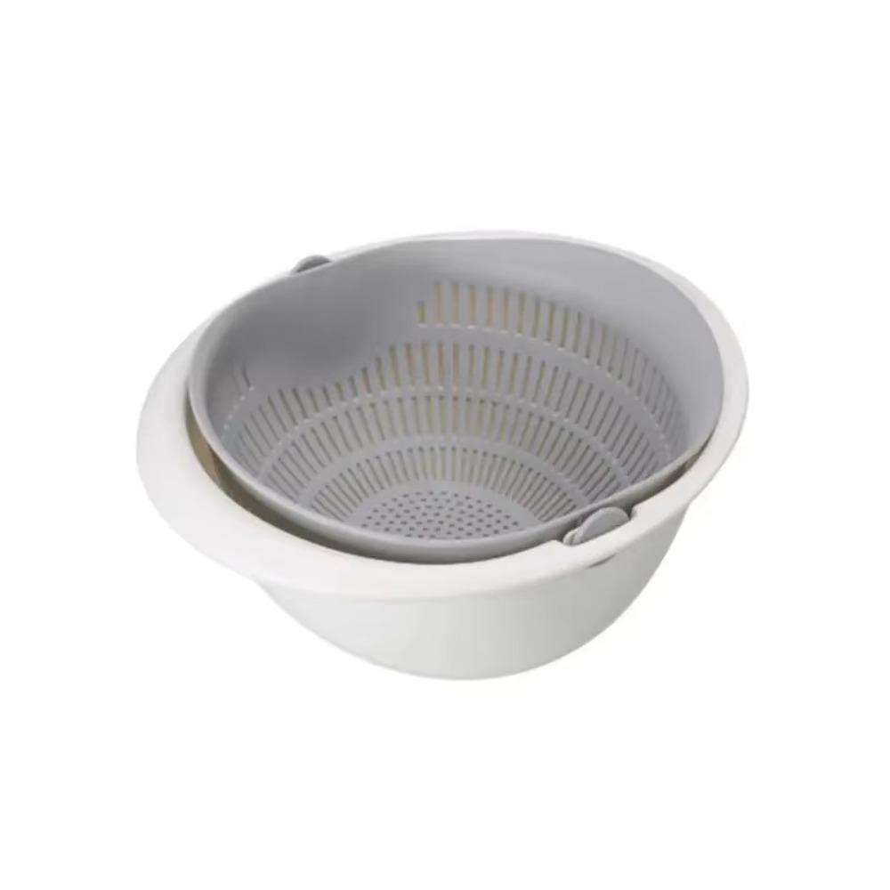 Rotating Double Layer Fruit Basket Removable Kitchen Vegetable Drainer Creative Spin Washing Bowl for Home Strainer Kitchen Tool