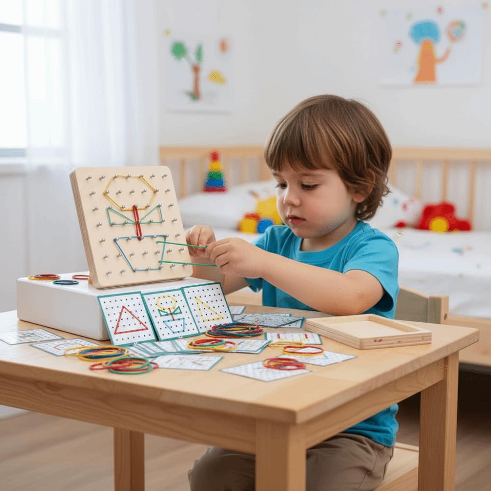 Wooden Math Montessori Toy Graphics Shape Geometry Educational Toy  Teaching Tool