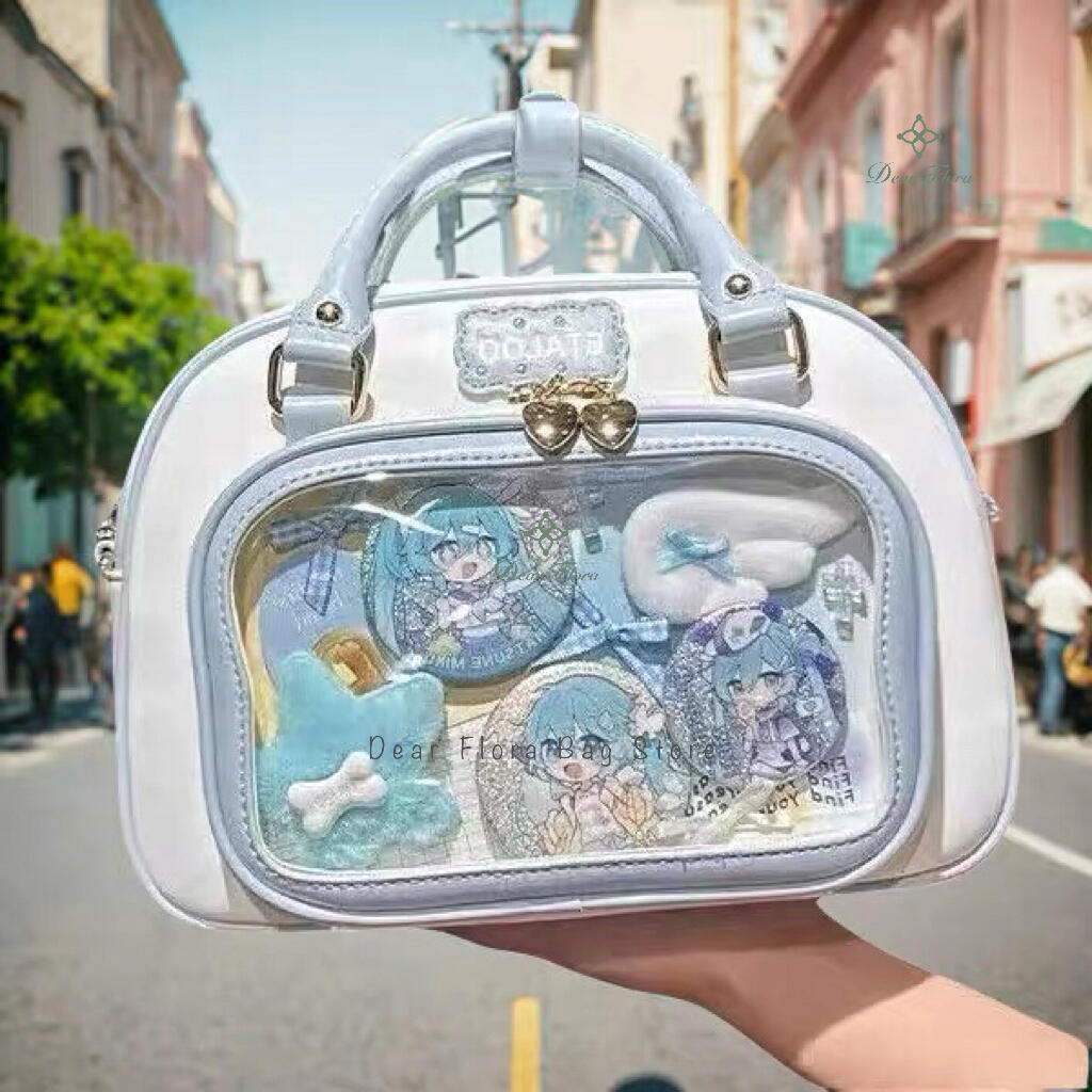 New Y2K Ita Sling Tote Roomy Sports Shoulder Carry Bag Charming Girls Transparent Messenger Bag DIY Display Everyday Handbags