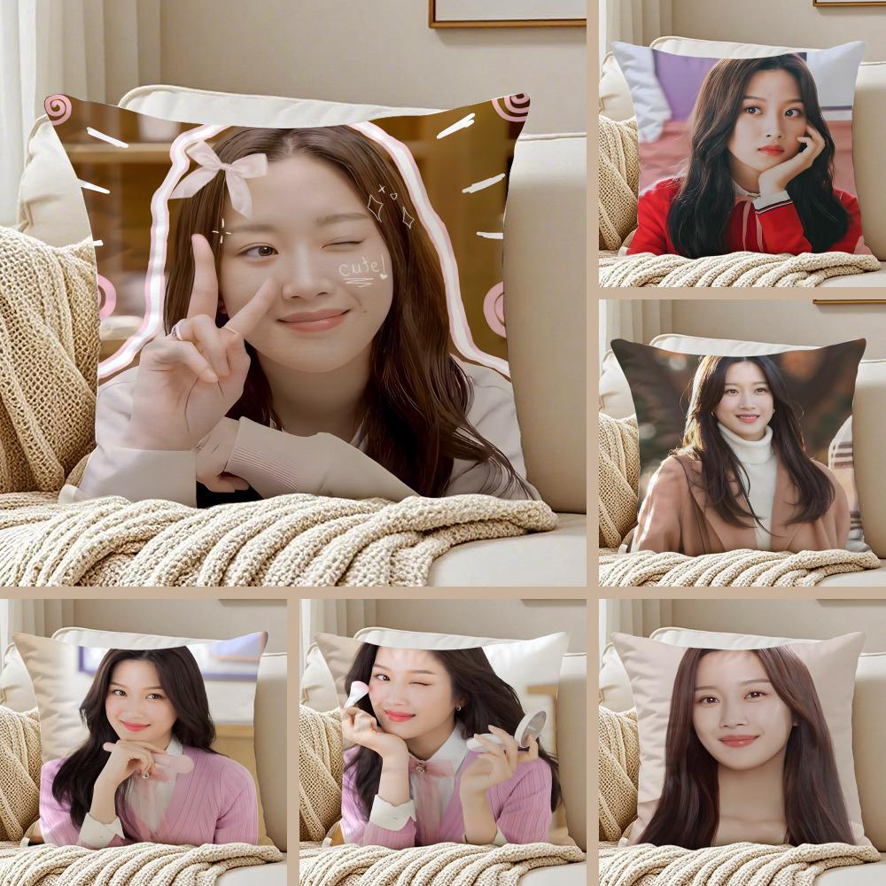 Korean actor true beauty LLim JuKyung Cushion Cover Pillowcase Antidustmite Invisible Zipper Short Plush Sofa Cushion