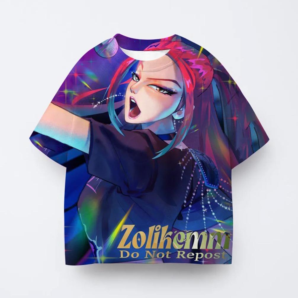 T-shirt Anime Kpop Witch Hunting Group 3D Printing Children's T-shirt Fashion Casual Cartoon T-shirt Girls' Children's Clothing