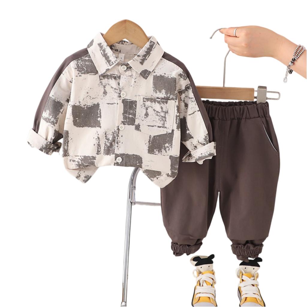 Kids Casual Long-Sleeve Set, Comfortable Daily Wear Outfits