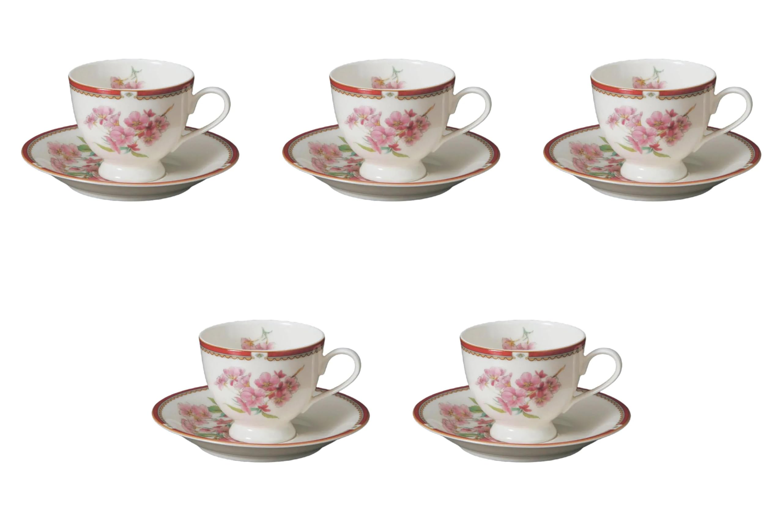 

Набор из 5 кофейных чашек и блюдец NB Sakura x x 7 чашек и блюдец Fuse Ware от Setomonohonpo [11 8,3 см, 200 мл]