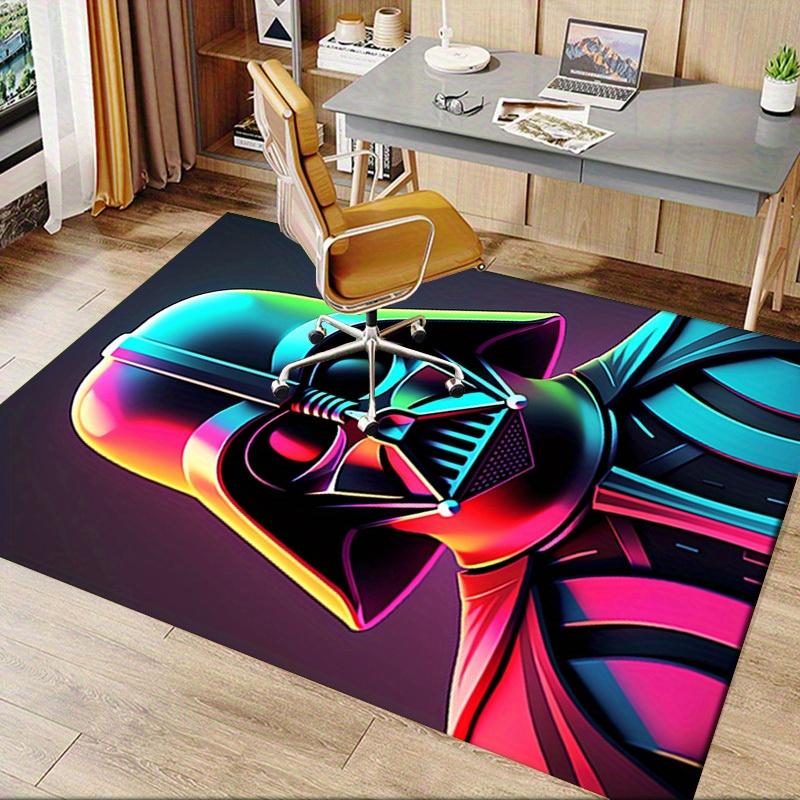 3D Printed Darth Vader,Neon Colors,Sci-Fi Anti-Slip Rug - Machine Washable Office Rug for Living Room, Bedroom, Office - Multiple Sizes