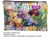 Yousheng Cosmetic Storage Bag, Thickened Canvas Pouch, with Smooth Zipper Large Capacity Stationery Organizer, Oil Painting Print Cosmetic Pouch