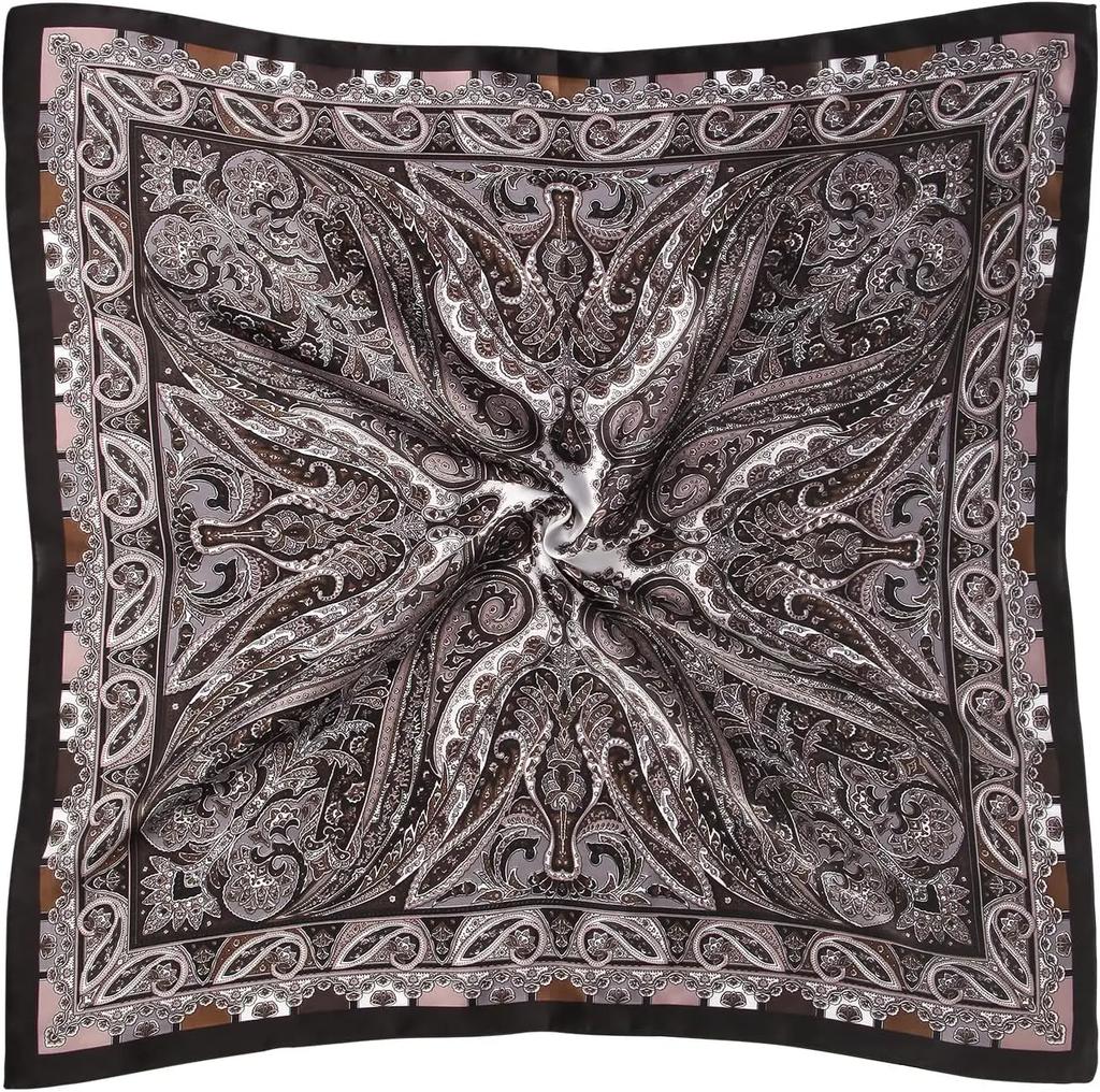 1 Pcs  Satin Head Scarf Silk Like Hair Scarf Stain Bandana Hair Wrap Neck Scarf for Women(Black)