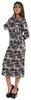 Bimba Printed Long Bodycon Dress With Pockets For Women Full Sleeves Dress Midi