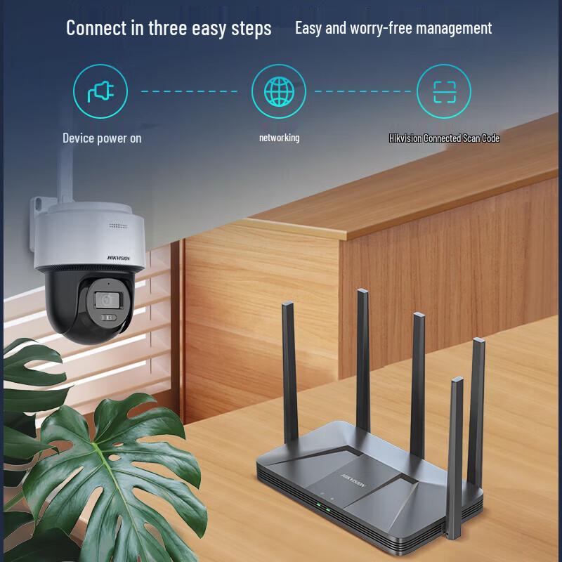 Hikvision WiFi Router & 4-Channel NVR Recorder (DS-3WR-HX3050) CN Plug (adapter Included)