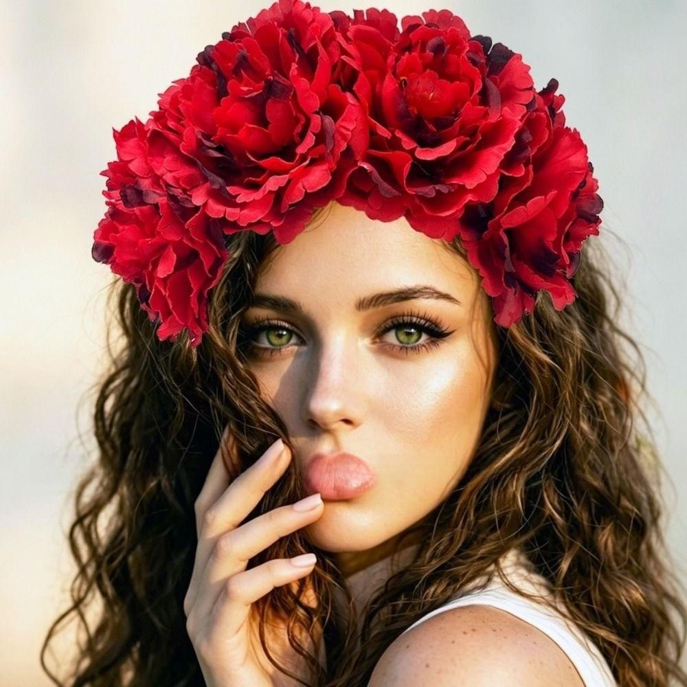 Rose Headpiece Artificial Flower Crown Gorgeous Design Bohemian Hair Accessories Wedding