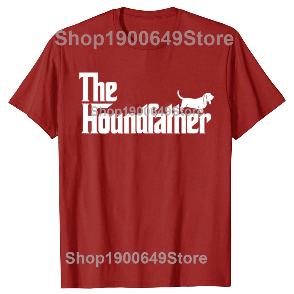 Funny Basset Hound Father Dog Shirt The Houndfather Men Womens Fashion Casual Tshirt 100 Cotton Loose Oversized T Shirt Summer S