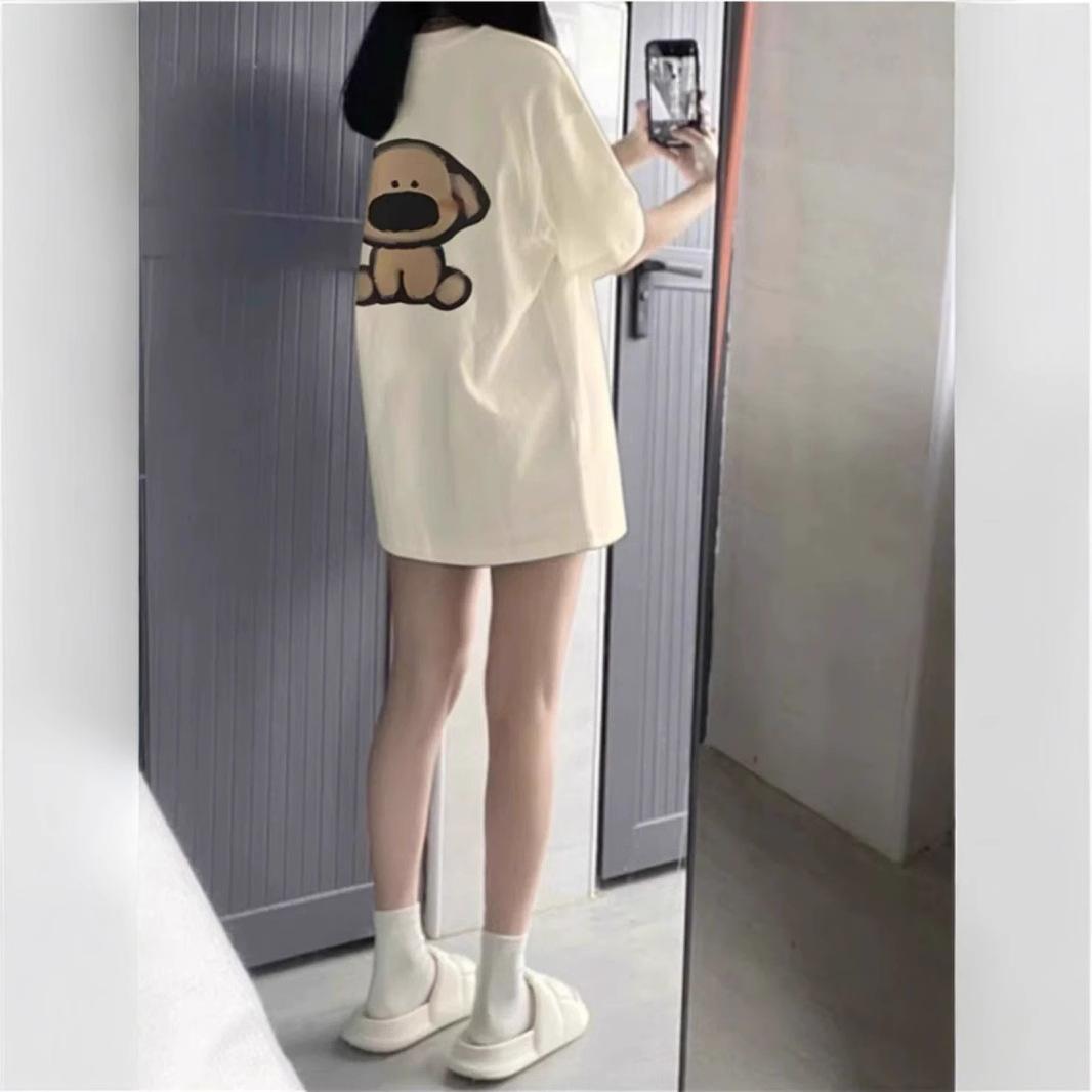 

Fat mm apricot short-sleeved t-shirt women s summer new American retro loose large size design pure cotton couple top m (recommended 80-100) абрикосовый