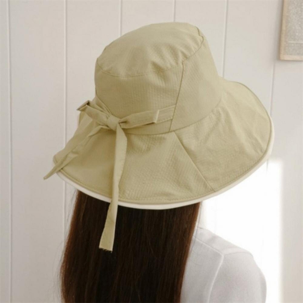 New Arrivals Open Run Women Bucket Hat Pastel Long Brim Ribbon Style