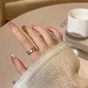 Fashion Ladies Crystal Love Heart Adjustable Open Rings Jewelry