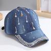 Hat Women's Fashion Versatile Rhinestone Butterfly Cap Spring and Summer Sunscreen Sun Hat Women's Diamond Baseball Cap