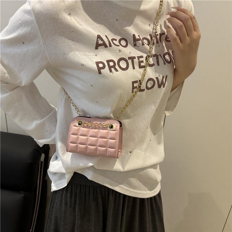 New Mini Square Bag Trendy Exquisite Solid Color Fashionable Simple Chain Shoulder Messenger Bag Women's Bag