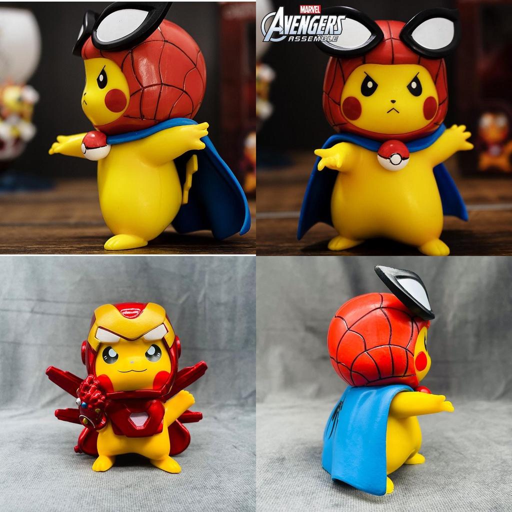 Marvel Avengers Infinity War Captain America Figure Collection Pikachu Ornament