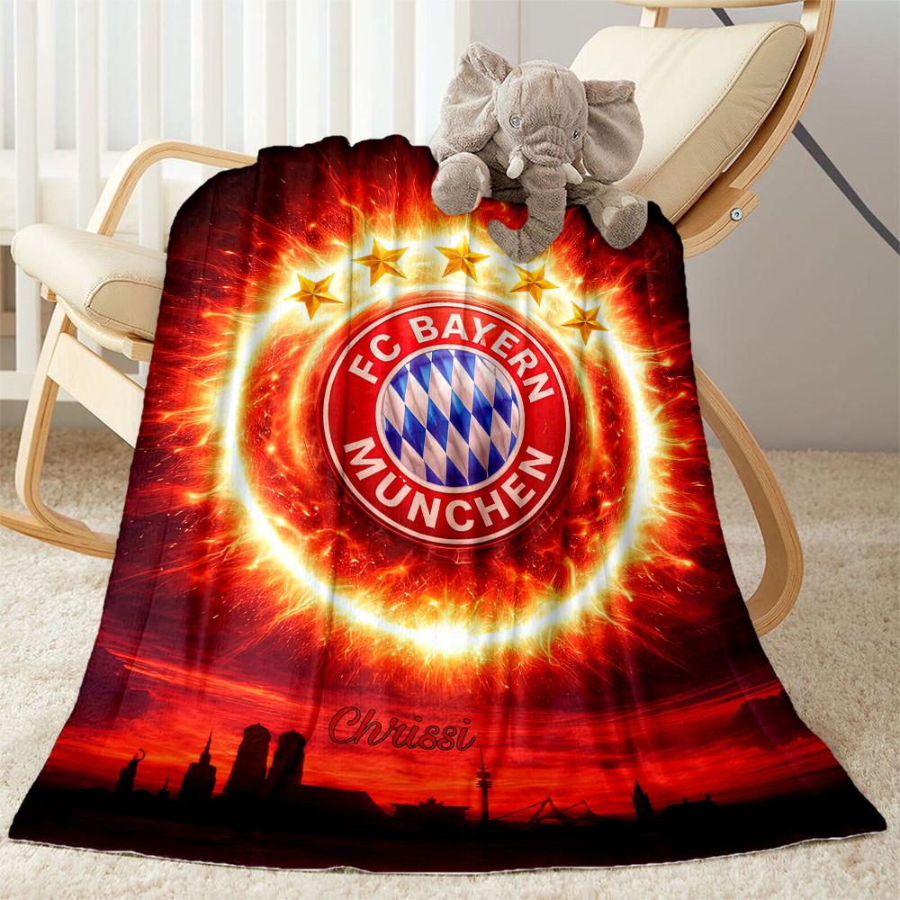 Bayern Munich Blanket Warmthful Decor Suitable for Bedding Couch Bed Four Seasons Universal Playful Design Gift for Travel Home Birthdays
