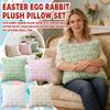 Easter Bunny 3d Embroidered Tufted Pillowcase For Living Room And Bedroom, Removable And Washable Pillowcase
