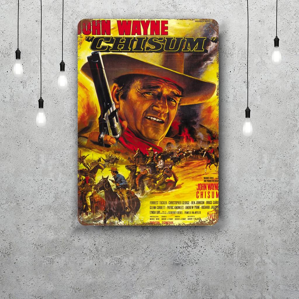 john wayne Classic Poster Rusty Metal Plaque Retro Decorative Plate Bar Man Cave Garage Club Metal Sign Wall Decoration