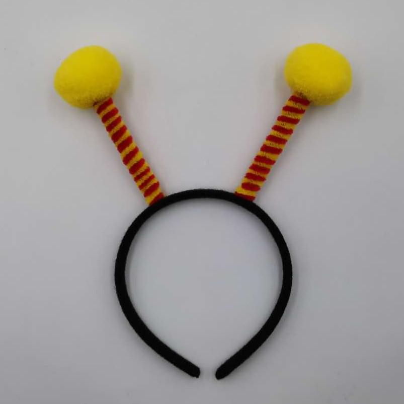 Bee Headband with Fluffy Ball Antennae for Kids & Adults