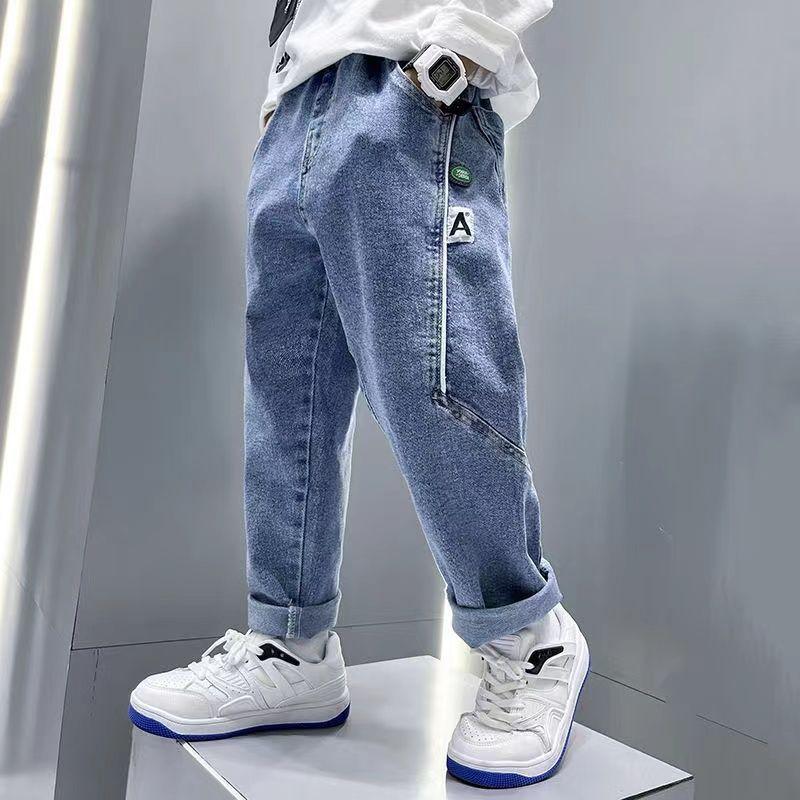 Boys' Jeans Spring and Autumn Pants Children's Loose Casual Handsome Boys' Pants Trendy