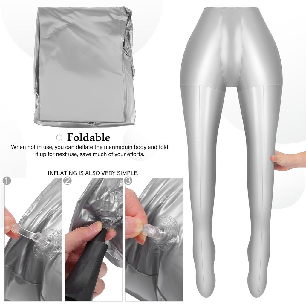 Inflatable Mannequin Leg Female Body for Pants Trousers Display Modern Style Easy Inflation Deflation Protection Against