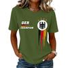 Women’s Casual Crewneck Short Sleeve Pullover T Shirt with Letter Print and Graphic Design for Sports and Everyday Wear