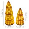 2x Ceramic Christmas Tree Statues with Light Tabletop Ornament Sculpture up for