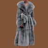 Autumn and winter big fur collar fashion fur coat women's medium and long thickened European and American temperament loose casual coat