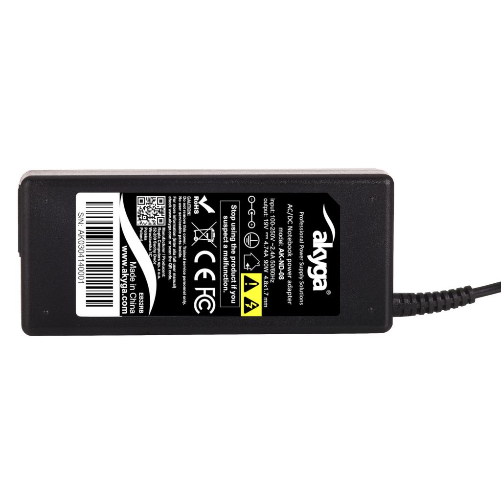 Akyga Ak-Nd-08 Power Adapter For Hp Compaq Lg Laptop 19V 4.74A 90W 4.8 X 1.7