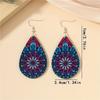 A Pair of Water Drop Print Earrings Atmospheric Retro Elegant Wooden Earrings
