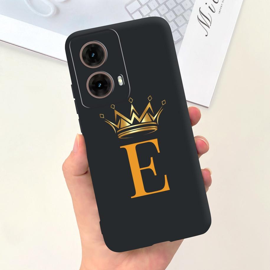 For Motorola Moto G85 Case 2024 New Luxury Initial Letters Soft Silicone Protective Cover For Moto G85 5G G 85 Shockproof Bumper
