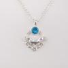 Swiss Blue Topaz Gemstone 925 Sterling Silver Jewelry Handcrafted Pendant 1.43" CP-38-8
