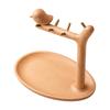 Countertop Accessory Holder SpaceSaving Beech Wood Desktop Organizer with Metal Pegs for Bedroom