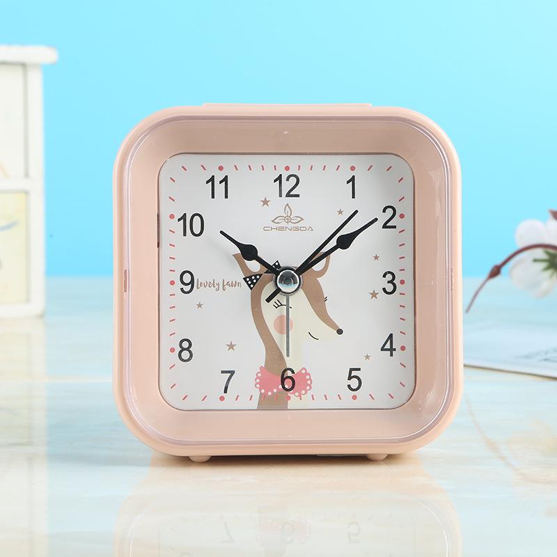 Cute Alarm Clock Simple Clock Cartoon Children's Bedside Clock Macaron Children's Small Clock Table Clock A101