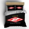 Spartak Moscow Logo with Stars Print Bedding Set Duvet Cover Pillowcases (1* Duvet Cover 2* Pillowcases Do Not Include Comforter)