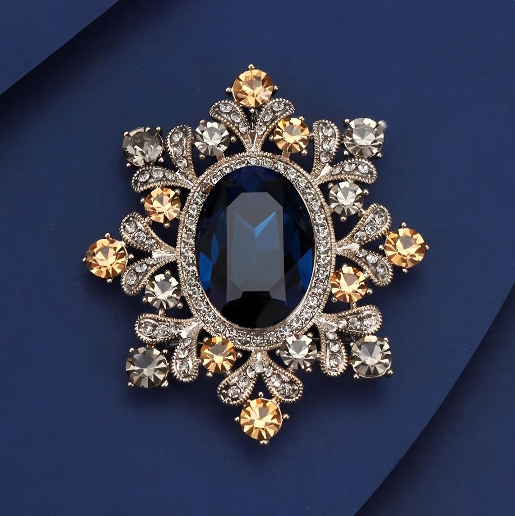 Retro Fuxin Flower Brooch, High-end Women's Design Sense, Niche Brooch Pin, Fashionable and Luxurious