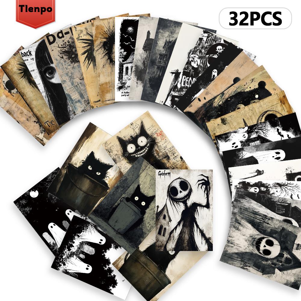 32pcs, abstract art postcards, wall stickers, mailing cards, greeting cards, DIY postcards, souvenir postcards, decorative items