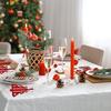 12 Pcs Christmas Tree Shaped Felt Cutlery Mats With Stars Decor Durable For Home Christmas Festive Party Table Decor Accessories