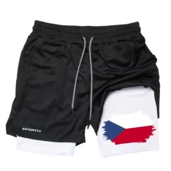 Tschechische Flagge Camouflage Muay Thai Kickboxshorts Herren Damen Unisex Sportbekleidung Doppellagig Schnelltrocknend Atmungsaktiv Training Sport Fitnessstudio Workout