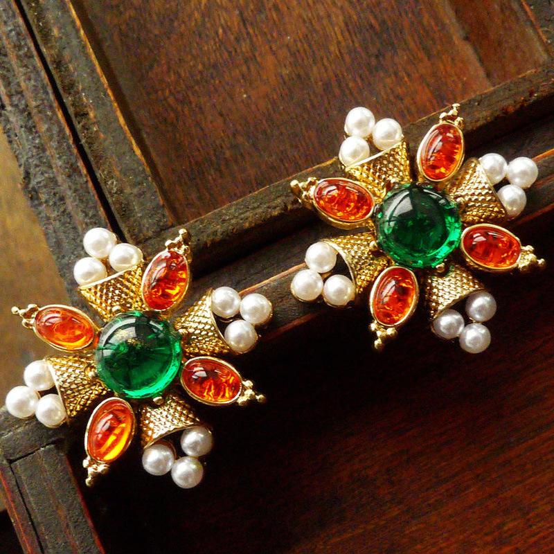 

Старинная дворец антикварная повторно гравированная цветная брошь сокровище цветной драгоценный камень жемчуг брошь свадебная вечеринка булавка