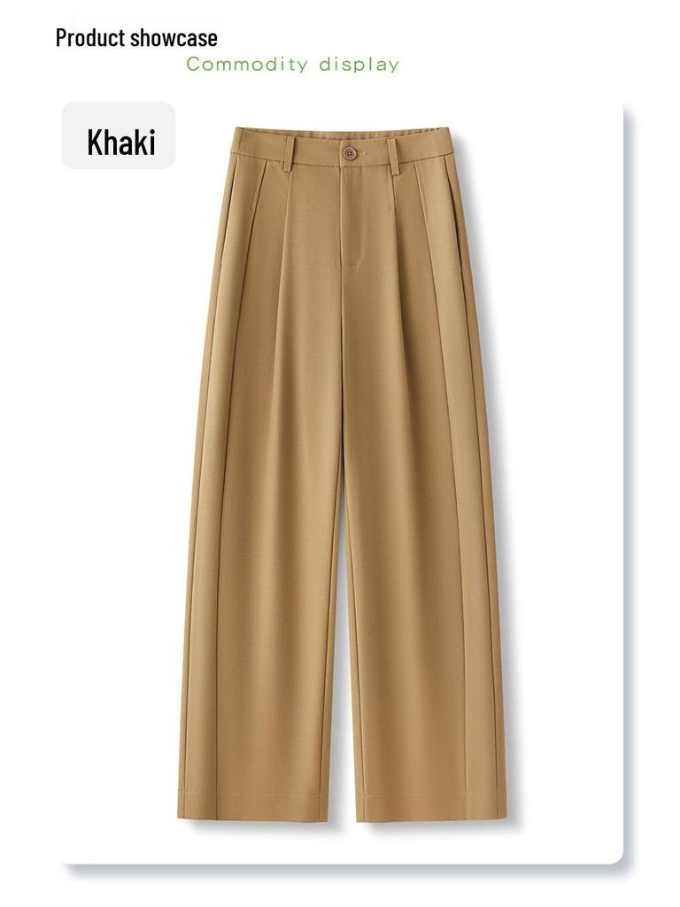 Women's High-Waisted Gray Wide-Leg Suit Pants - Spring/Summer 2025 Collection